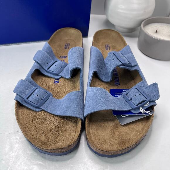 7Copied - Birkenstock Arizona BS Leather Sandal Elemental blue Men 13/EU 46 NWB - Picture 1 of 10